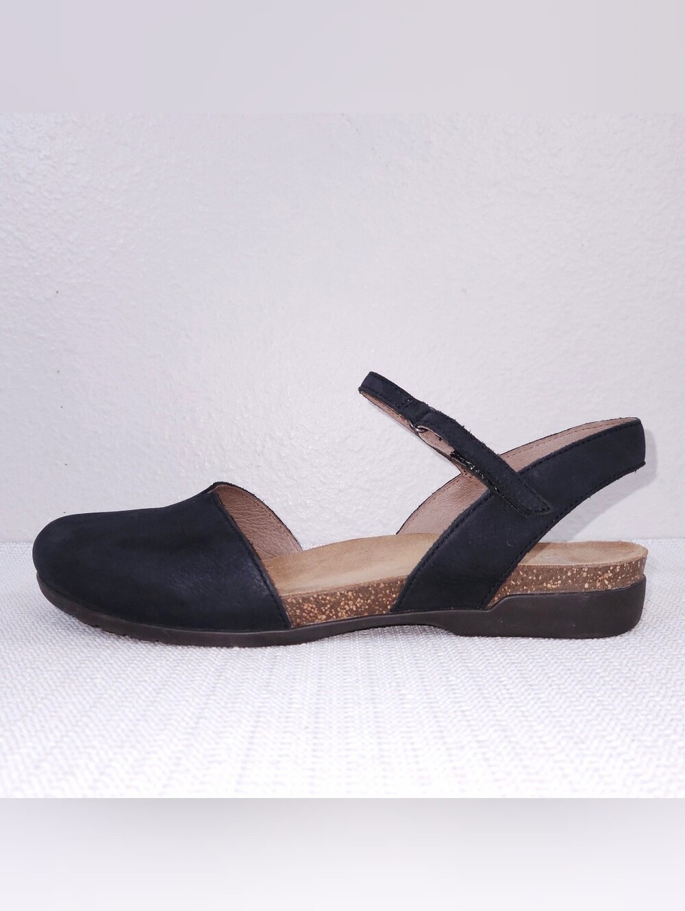 DANSKO Rowan Slingback Mary Jane Sandals Black Nubuck Flats EU 43 - Picture 3 of 9